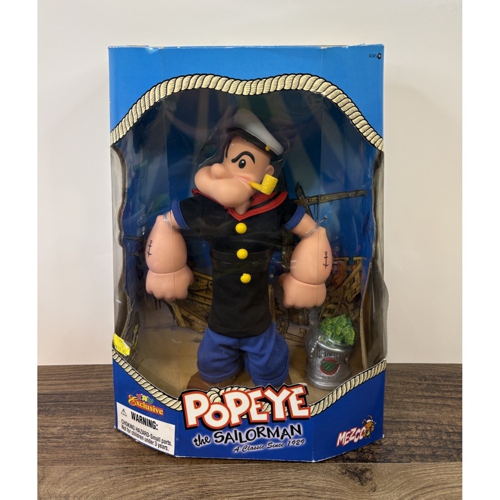 Mezco POPEYE The Sailor Man 12" Inch Action Figure Toys R Us 2001 Exclusive NEW